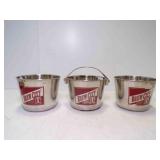 (3) Vintage Brew City Metal Bar Table Buckets