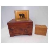 (3) Wooden Boxes - 1961 Dove Tail Joints Merchant