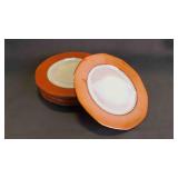 Vintage Orange Ceramic Glazed Salad/Desert Plates
