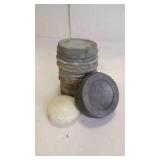 Vintage Patina Zinc Mason Jar Lid & Porcelain