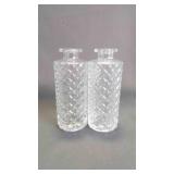 Pair of Clear Diamond Faceted Pattern Glass Vases