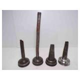 (3) Vintage Motor Oil Bottle Spouts & 1 Flexible