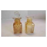 Vintage Art Deco-Style Amber Glass Perfume Bottles