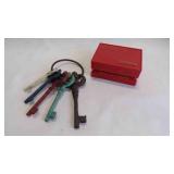 Vintage-Style Decorative Key Ring & Box w/Beaded