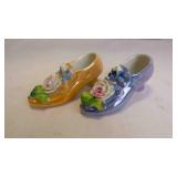 Vintage Glossy Porcelain Miniature Shoe Figurines