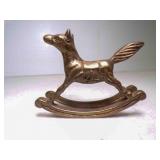 Vintage Miniature Brass Rocking Horse Figurine