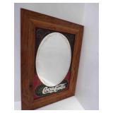 1972 Coca-Cola Wooden Framed Mirror Sign
