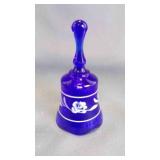 Vintage Fenton Art Glass Cobalt Blue Floral Bell