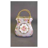 Beautiful Detailed Vintage Porcelain Hinged Purse