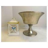 Woodbury Pewter Pedestal Candy Dish Bowl 6" Tall