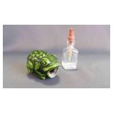 Vintage Ceramic Green Frog Plant Watering Spike &