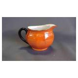 Vintage Orange Ceramic Glazed Creamer Pitcher