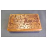 Beautiful Detailed Laser-Engraved Wood Trinket Box