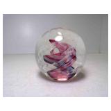 Vintage Hand Blown Sphere Paperweight w/Internal