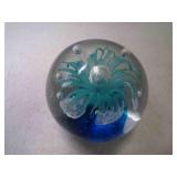 Vintage Hand Blown Sphere Paperweight w/Internal