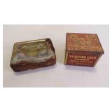 (2) Vintage Tin Rusted Cans (1) Blasting Caps Can