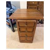Vintage small 4-drawer cabinet with pull desktop