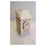 'Mud Pie' Ceramic Christmas Milk Carton Container