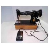 1947 Black Cast Iron Singer Sewing Machine Mounted