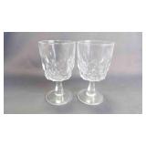 2 Vintage Etched 'Artic' Pattern Glass Goblets