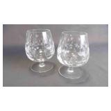 2 Beautiful Vintage Crystal Glass Brandy Snifters