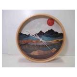 Abstract Mountain Landscape Wall Clock - Battery