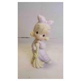 1980s Precious Moments 'Broom' Porcelain Figurine