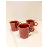 3 Fiesta Ware Classic Ring Handled Mugs