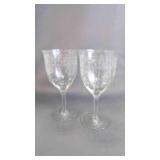 2 Beautiful Vintage Crystal Beverage Glass Goblets
