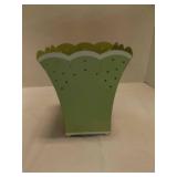 Sage Green Painted Metal Planter Sleeve or