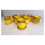 15 Vintage Ceramic Yellow/Brown Drip Kitchenware