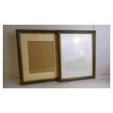 2 Vintage Green & Gold Picture Frames, 12' x 15'