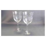 2 Beautiful Vintage Blown-Crystal Beverage Glasses