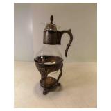 Vintage Silver-Plated Glass Coffee Carafe &