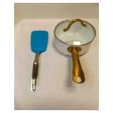 Bel-Fer White & Gold 8' Saucepan - Kitchen Aid