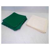 12 Green Napkins & 4 Cream Napkins