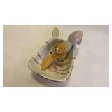'Mud Pie' Easter Bunny Stoneware Dip Bowl w/Knife