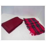 68' Round Burgundy Table Cloth & 44' Square