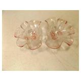 Vintage Mikasa Rosella 2-Part Pink Glass Dish