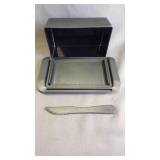 Black Butter Dish With Butter Knife