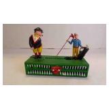 Vintage Cast Iron 'Golfer' Mechanical Coin Bank