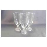 3 Vintage Pressed Glass Crystal 'Boopie' Stem Cups