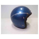 Vintage Metallic Blue Open Face Motorcycle Helmet