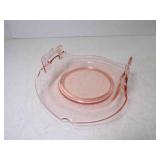 Vintage Pink Depression Glass Candy Dish Curved