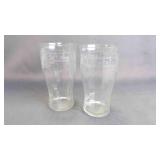 2 Beautiful Vintage Etched Crystal Glass Tumblers
