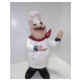 23' Tall Resin 'Happy Fat Chef' Figurine Dï¿½cor
