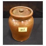 Crock Jar w/lid; 7¼" h.