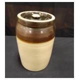 Crock Jar w/lid; 7¾" h.