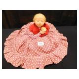 Stuffed Doll w/fabric face; Skirt Diam. 18"