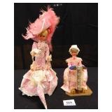 Dolls; Victorian Dress-11½" h.; Sitting Doll-7½"